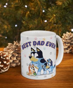 Bluey Best Dad Ever mug, Bluey Fathers day gift, bluey dad of 2 gift