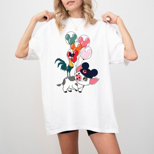 Retro Disney Moana Hei Hei And Pua Mickey Balloon Shirt, Moana Shirt