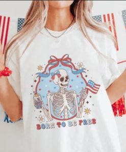 Skeleton 4th of July Shirt, Coquette 4th of July shirt