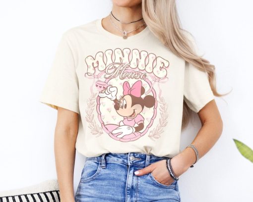 Vintage Minnie Mouse Pink Tea Shirt, Minnie est. 1928 Shirt