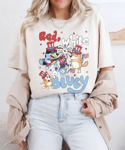 Red White Bluey Shirt, Bluey Fourth of July Shirt