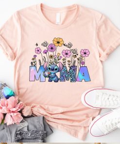 Stitch Mama Shirt, Disney Stitch Mom Tee, Floral Stitch Mama T-Shirt