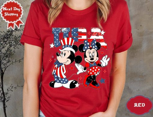 Mickey and Minnie USA Shirt, Disney American 4th of July Shirts