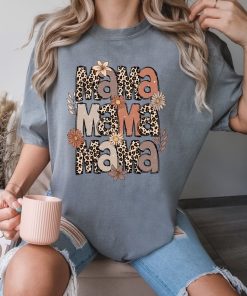 Comfort Colors® Leopard Mama Shirt, Flower Mama Shirt