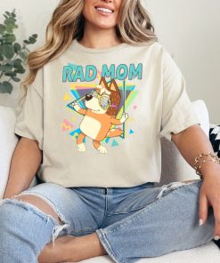 Retro Rad Mom Bluey Couple Shirt Bluey Rad Mom Family Shirt Bluey Mum