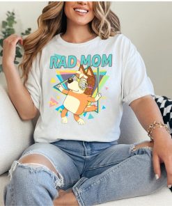 Retro Rad Mom Bluey Couple Shirt Bluey Rad Mom Family Shirt Bluey Mum