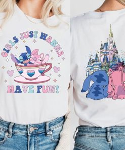 Girls Just Wanna Have Fun Shirt, Stitch Angel Besties Shirt