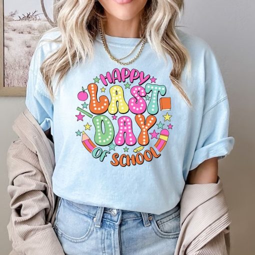 Comfort Colors® Happy Last Day Of School Tee, Retro Teacher Shirt