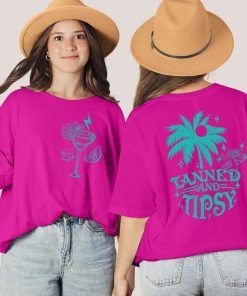 Tanned and Tipsy Shirt, Palm Tree Shirt, Summer Vacation Shirt