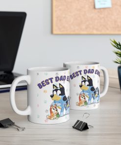 Bluey Best Dad Ever mug, Bluey Fathers day gift, bluey dad of 2 gift