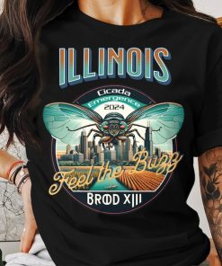 Illinois Cicada Emergence 2024 Shirt with Illinois Iconic Landscape