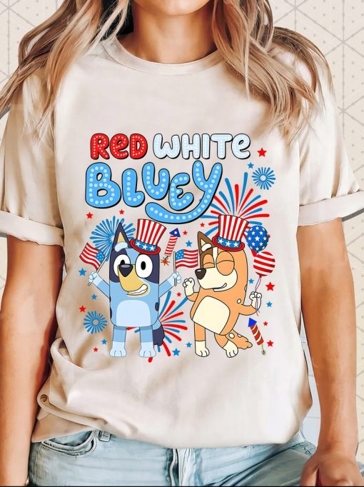 Retro Bluey 4th of July shirt