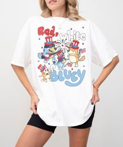 Red White Bluey Shirt, Bluey Fourth of July Shirt