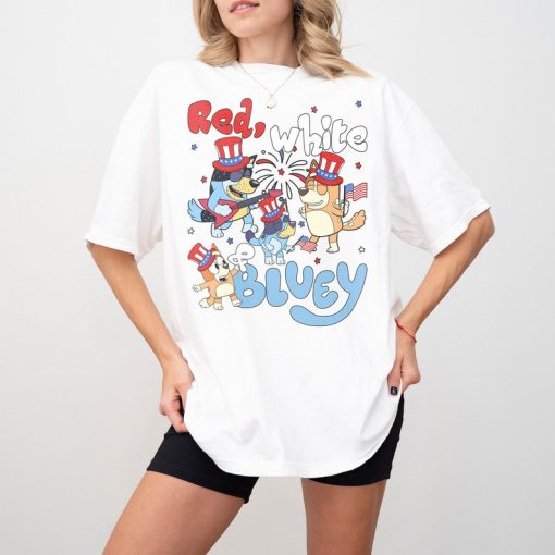 Red White Bluey Shirt, Bluey Fourth of July Shirt