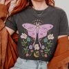 Boho Luna Moth Flowers Shirt