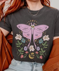 Boho Luna Moth Flowers Shirt