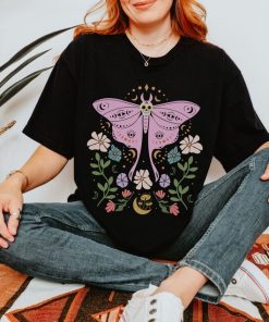 Boho Luna Moth Flowers Shirt