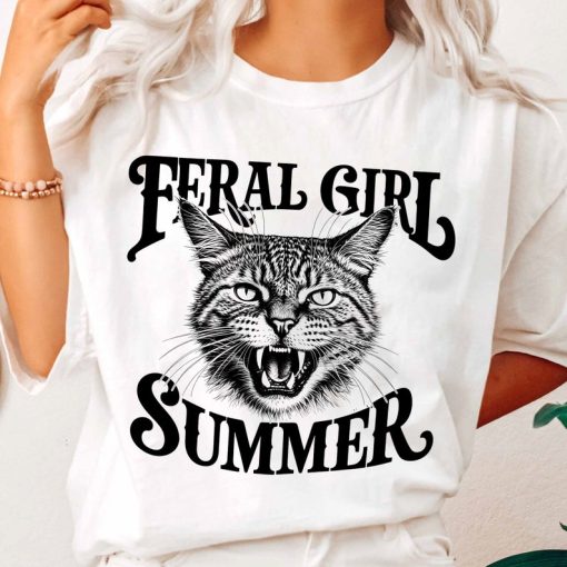 Feral Girl Summer Unisex Shirt, Unhinged Shirt, Funny Aunt Shirt