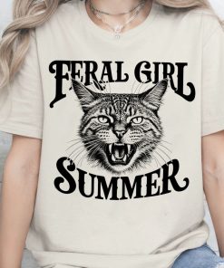 Feral Girl Summer Unisex Shirt, Unhinged Shirt, Funny Aunt Shirt