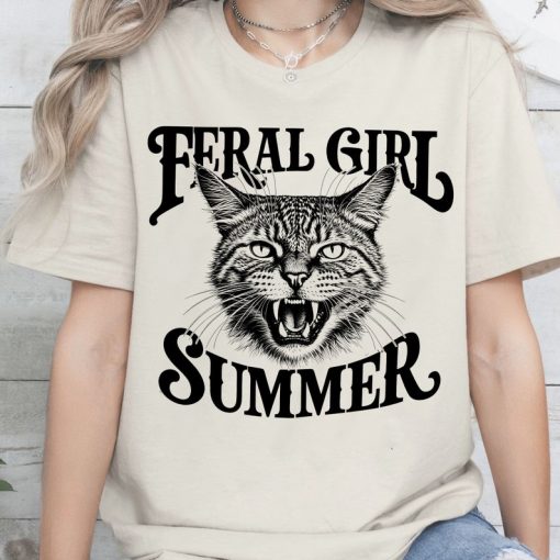 Feral Girl Summer Unisex Shirt, Unhinged Shirt, Funny Aunt Shirt