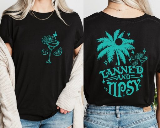 Tanned and Tipsy Shirt, Palm Tree Shirt, Summer Vacation Shirt