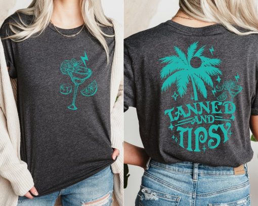 Tanned and Tipsy Shirt, Palm Tree Shirt, Summer Vacation Shirt