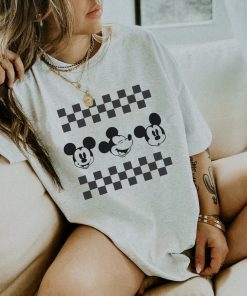 Retro Disney Shirt- Mickey Checkered - Disney Graphic Tee - Disney