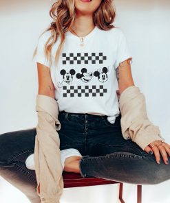 Retro Disney Shirt- Mickey Checkered - Disney Graphic Tee - Disney