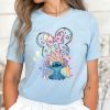 Disney Stitch & Bunny Watercolor Castle Shirt, Disney Stitch Shirt