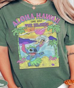 Disney Lilo & Stitch Aloha Hawaii Come Visit The Islands Retro Shirt