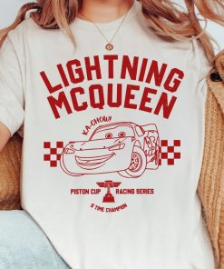 Disney Pixar Lightning MC Queen Racing Portrait Retro Shirt