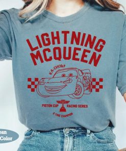 Disney Pixar Lightning MC Queen Racing Portrait Retro Shirt