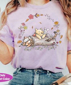 Cute Disney Winnie The Pooh & Friends Group Shot Floral Retro Shirt