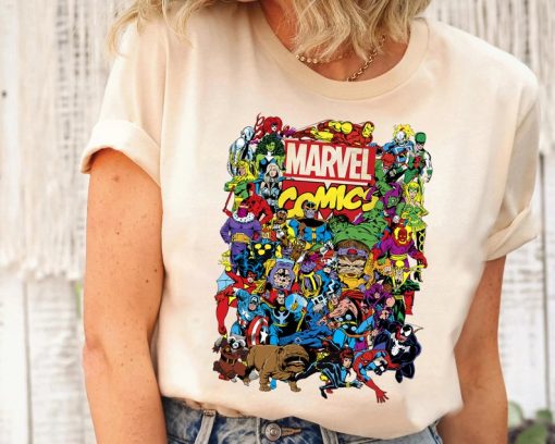 Marvel Comics Heroes Group Shot Graphic Shirt