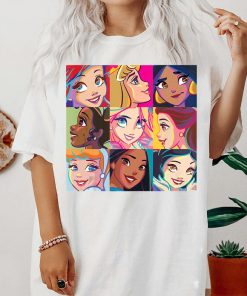 Disney Princess Characters Pop Art Grid T-Shirt, Magic Kingdom Shirt