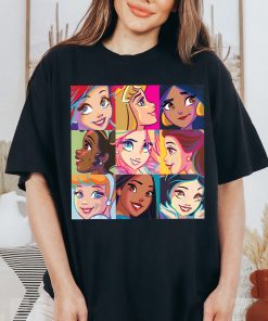 Disney Princess Characters Pop Art Grid T-Shirt, Magic Kingdom Shirt