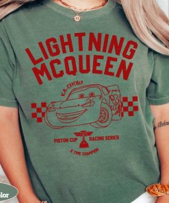 Disney Pixar Lightning MC Queen Racing Portrait Retro Shirt