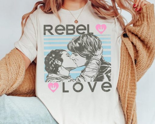 Star Wars Han Solo And Princess Leia Rebel Love Portrait Shirt