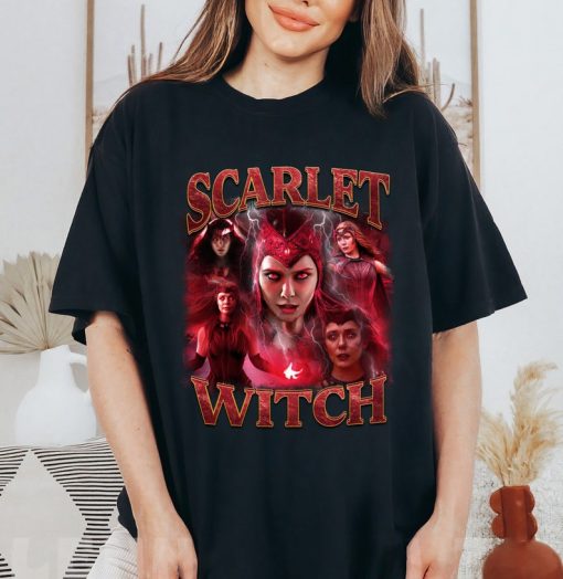 Scarlet Witch Poster Marvel Graphic Portrait Elizabeth Olsen Shirt