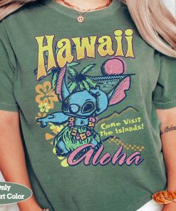 Disney Lilo & Stitch Hawaii Aloha Come Visit the Islands Retro Shirt