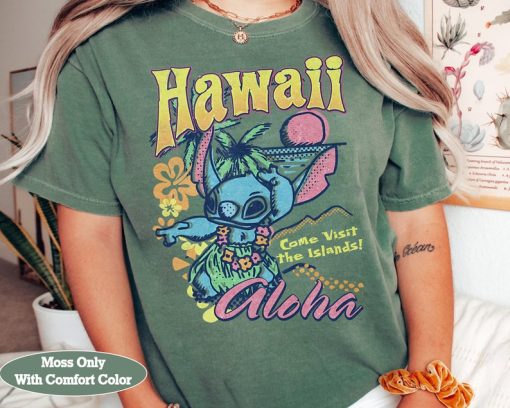 Disney Lilo & Stitch Hawaii Aloha Come Visit the Islands Retro Shirt