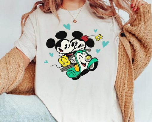 Disney Channel Cute Mickey And Minnie Couple Cartoon Shirt