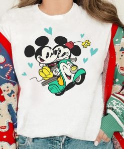 Disney Channel Cute Mickey And Minnie Couple Cartoon Shirt