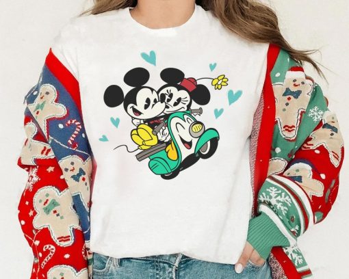 Disney Channel Cute Mickey And Minnie Couple Cartoon Shirt