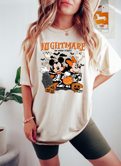 Retro Mickey Minnie Halloween Shirts, Vintage Disney Halloween T-shirt