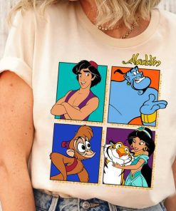 Disney Aladdin Group Shot Box Up T-Shirt, Jasmine, Aladdin, Genie