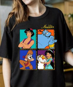 Disney Aladdin Group Shot Box Up T-Shirt, Jasmine, Aladdin, Genie