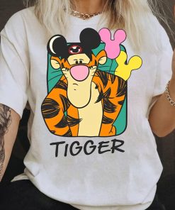 Retro Tigger Mickey Ears Balloon Shirt Funny Winnie The Pooh T-shirt D