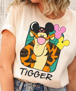 Retro Tigger Mickey Ears Balloon Shirt Funny Winnie The Pooh T-shirt D