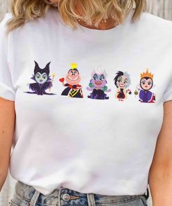 Disney Villains Characters Group Kawaii Chibi Evil Queens T-Shirt